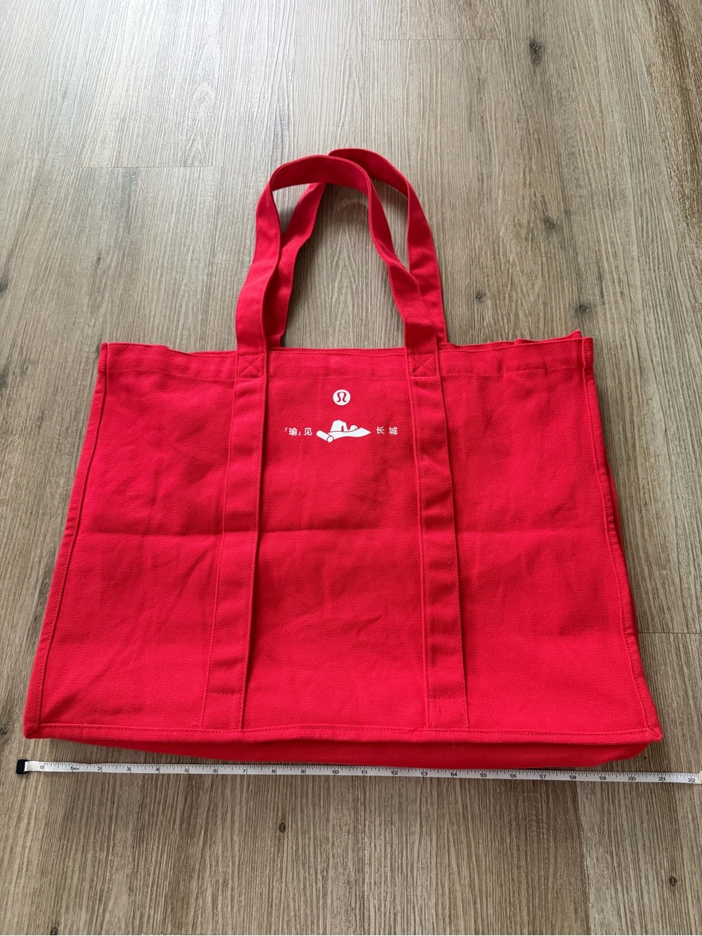 lululemon athletica Red Canvas Tote Bag